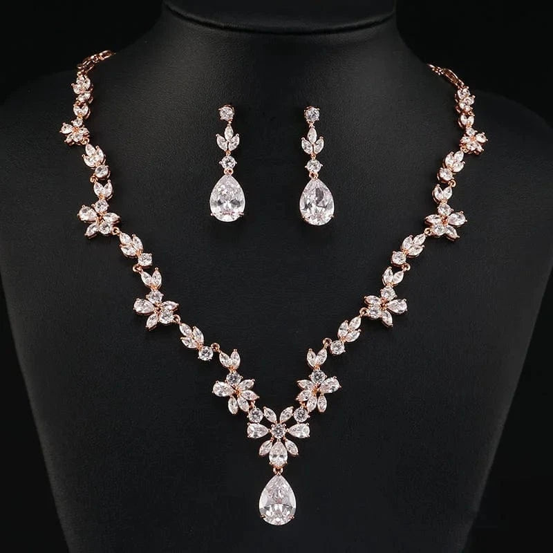 RAKOL SP3074 New Design 4PCS Leaf Cubic Zircon Necklace Earrings Bracelets And Rings Sets 925 Sterling Silver Jewelry Set Women