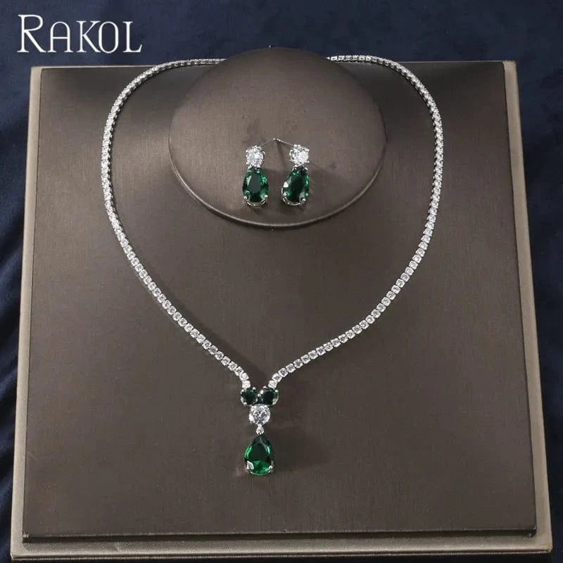 RAKOL SP461 Simple design women jewellery necklace set bridal wedding china jewelry wholesale