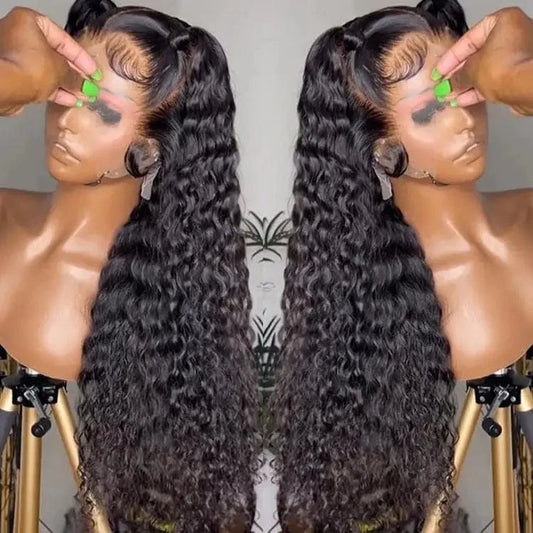 Raw Cambodian Hair Wig,200 Density 30 Inch Hd Deep Wave Lace Frontal Wig 13x4 Lace Front Human Hair Wigs with Baby Hair