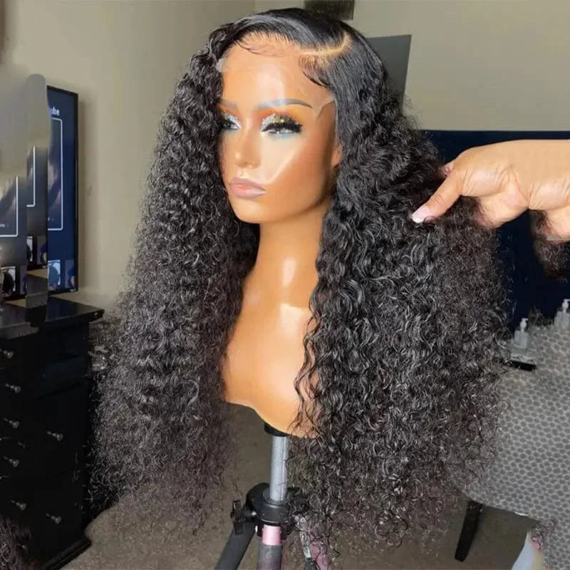 Raw Cambodian Unprocessed Human Hair Urban Curly Natural Wave 13x4 HD Lace Front Wig Long Yaki Style Vendors
