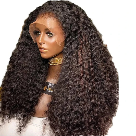 Raw Cambodian Unprocessed Human Hair Urban Curly Natural Wave 13x4 HD Lace Front Wig Long Yaki Style Vendors