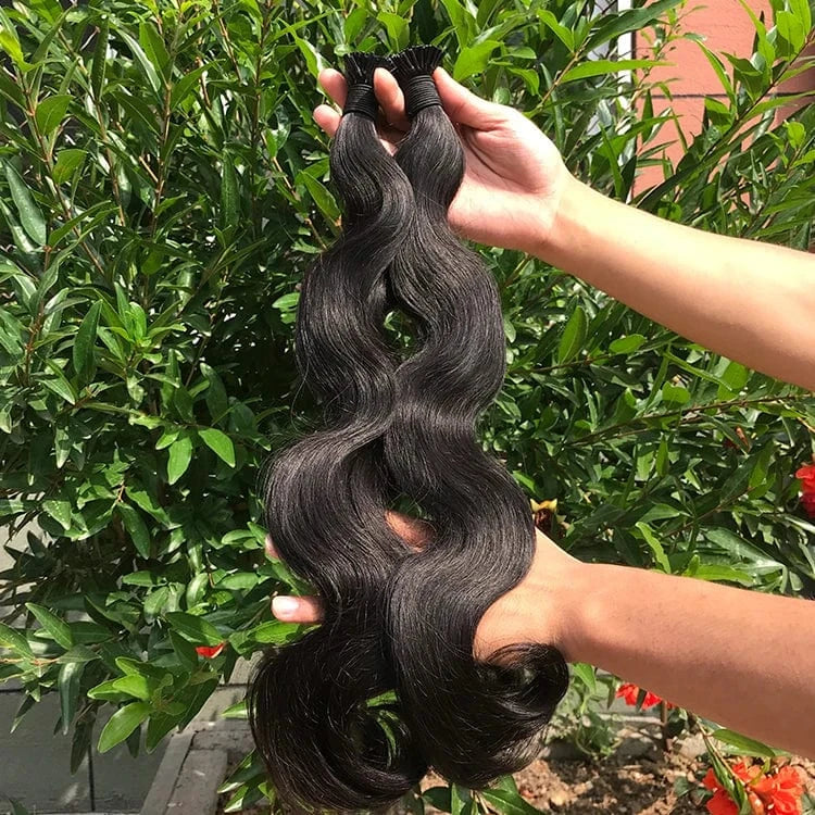 Raw Indian Body Wavy I Tip Hair Extension 100% Raw Virgin Human Hair Micro Link itips Extension For Black Woman