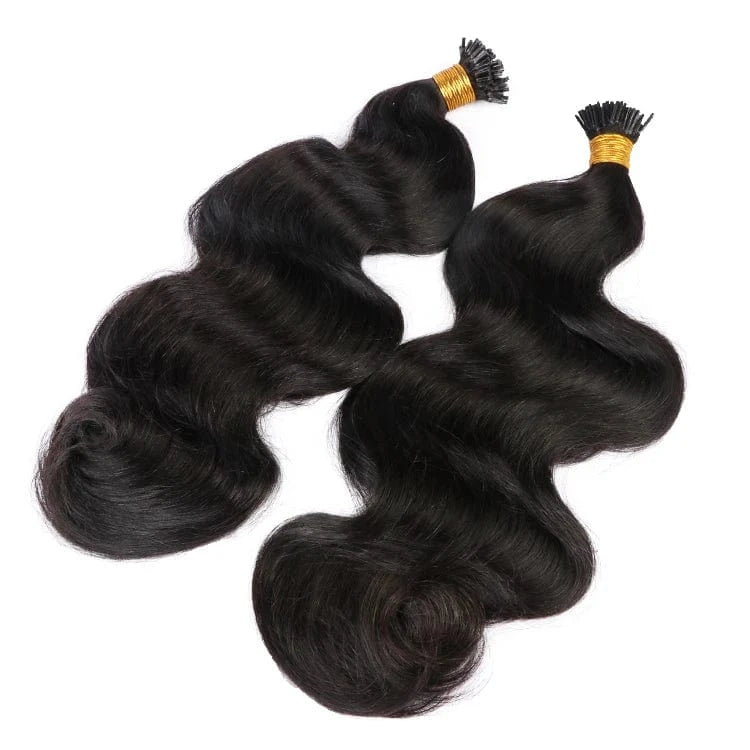 Raw Indian Body Wavy I Tip Hair Extension 100% Raw Virgin Human Hair Micro Link itips Extension For Black Woman