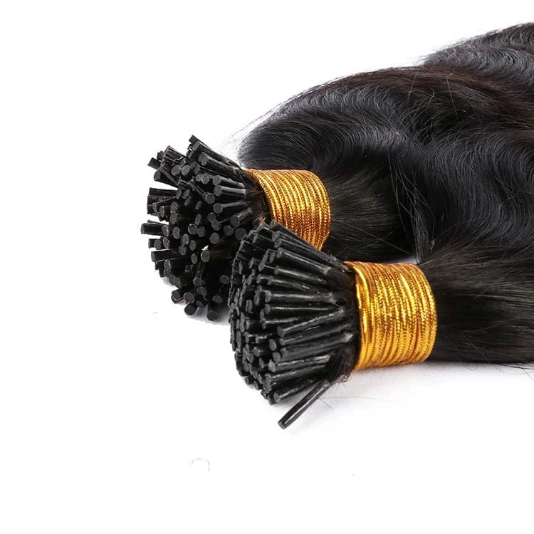 Raw Indian Body Wavy I Tip Hair Extension 100% Raw Virgin Human Hair Micro Link itips Extension For Black Woman