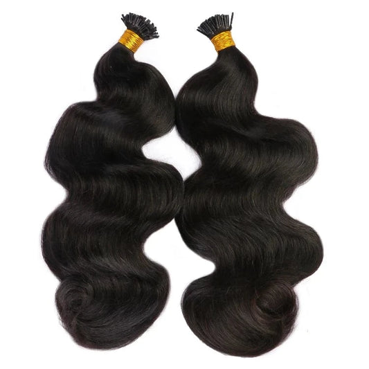 Raw Indian Body Wavy I Tip Hair Extension 100% Raw Virgin Human Hair Micro Link itips Extension For Black Woman