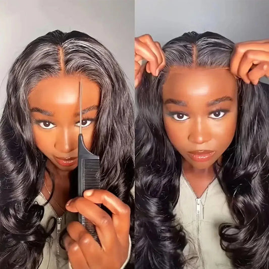 Raw Indian Hair Glueless HD Lace Body Wave Lace Closure Breathable Wig Human Hair Pre Cut Wear and Go Wigs