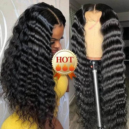Raw Indian Loose Deep Wave Wig 40 Inch Curly Deep Wave Lace Human Hair Wig 180 Density 13x6 Deep Wave Lace Front Wig