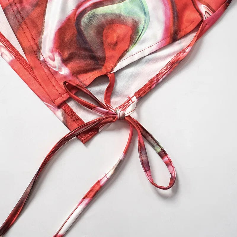 Ready to ship 2024 new arrivals fashion digital print long sleeve top 2 piece skirt set