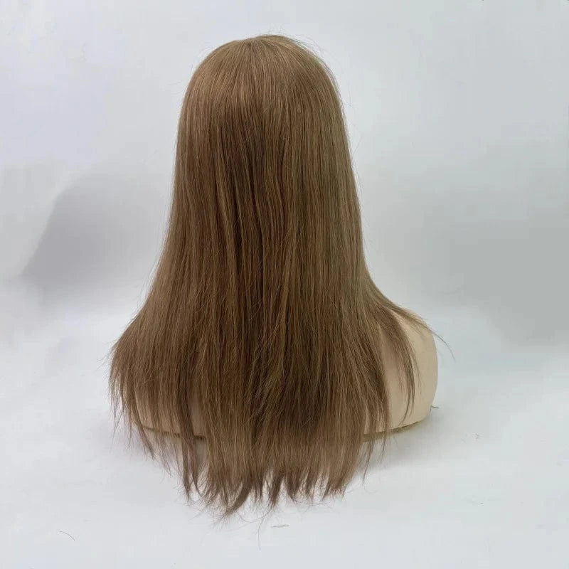 Ready to ship brazilian remy human hair 14inch Glueless swiss lace with pu medical wigs for alopecia woman patients