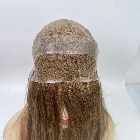 Ready to ship brazilian remy human hair 14inch Glueless swiss lace with pu medical wigs for alopecia woman patients