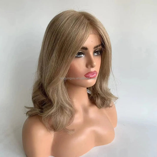 Ready To Ship M16/60 Color  Silk Wig Silicone Cap  Medical Wig Alopecia Hair Loss Medical Wigs  European Virgin Hair