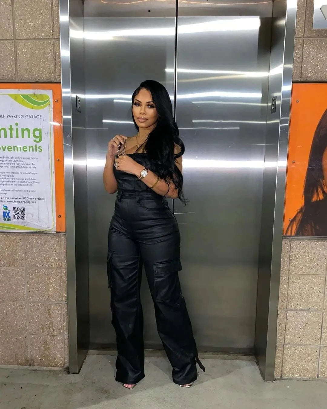 Ready to ship S-XL boutique sleeveless pu leather streetwear jumpsuits playsuits bodysuits