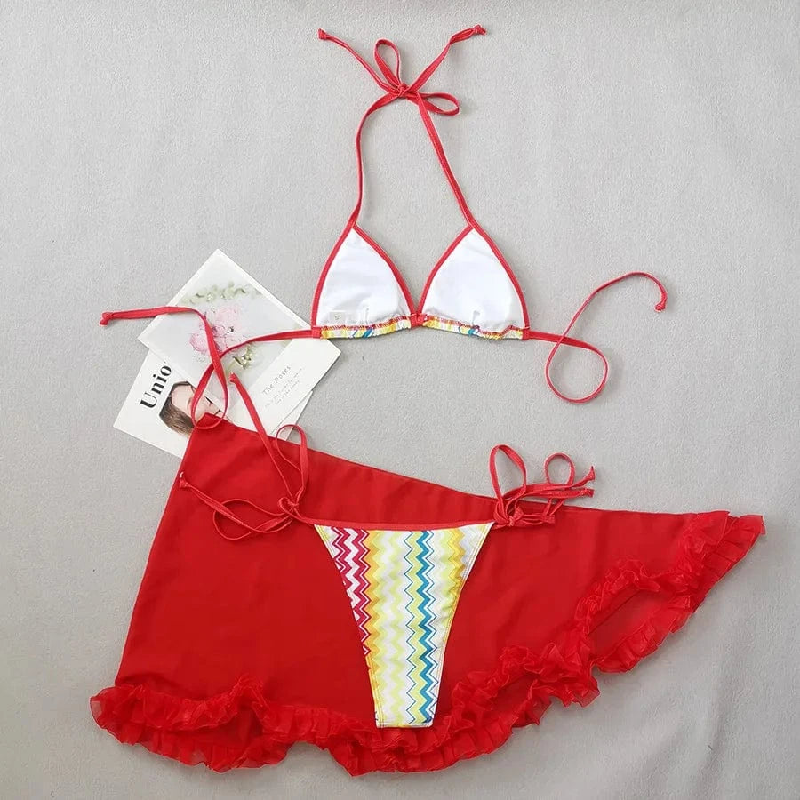 Ready to ship summer hot sexy3 piece set bikinis bathing suit swimsuits for women 2024