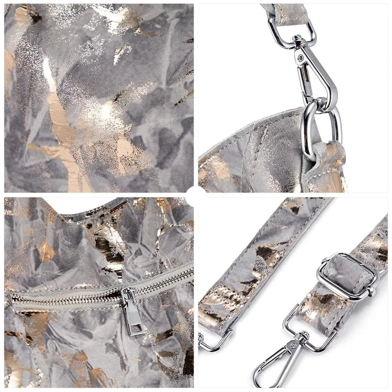 REALER Genuine Real Leather Snake Pattern Hobos Purses Women's Shoulder Hand Bags Fashion Brand Designer Women Ladies Handbags