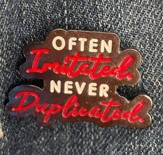 Red and White Often Imitated Never Duplicated Delta Diva Sorority Lapel Pin Jewelry