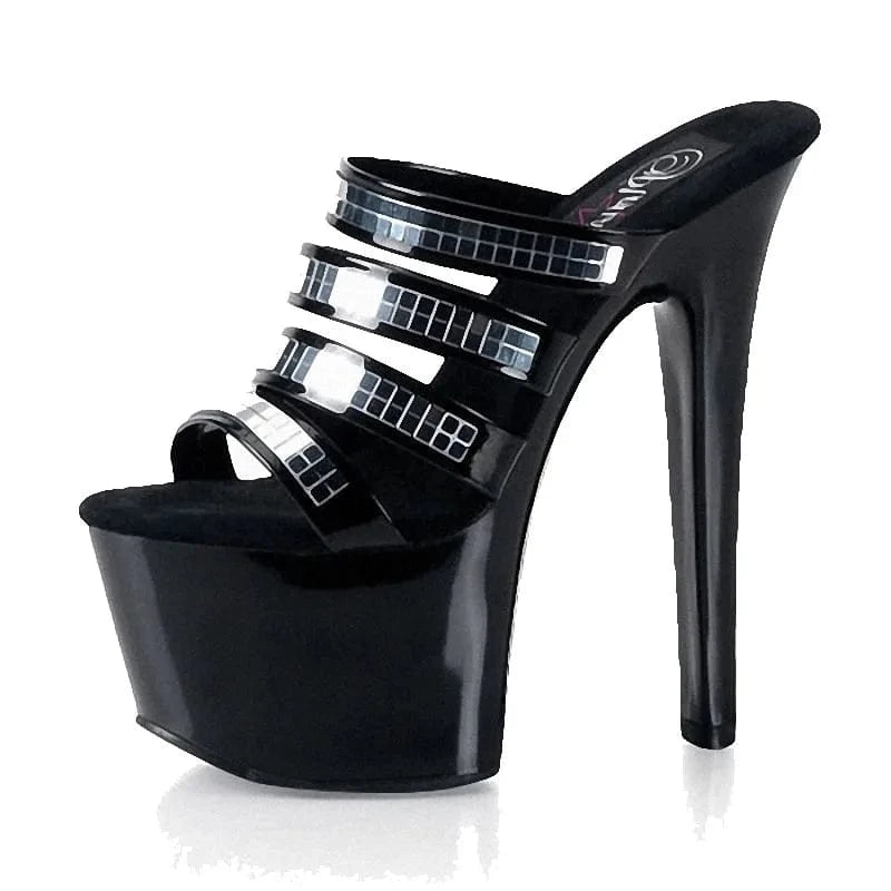 Red stiletto platform high heels 17 cm club sexy high heels fashionable and elegant red summer sandals