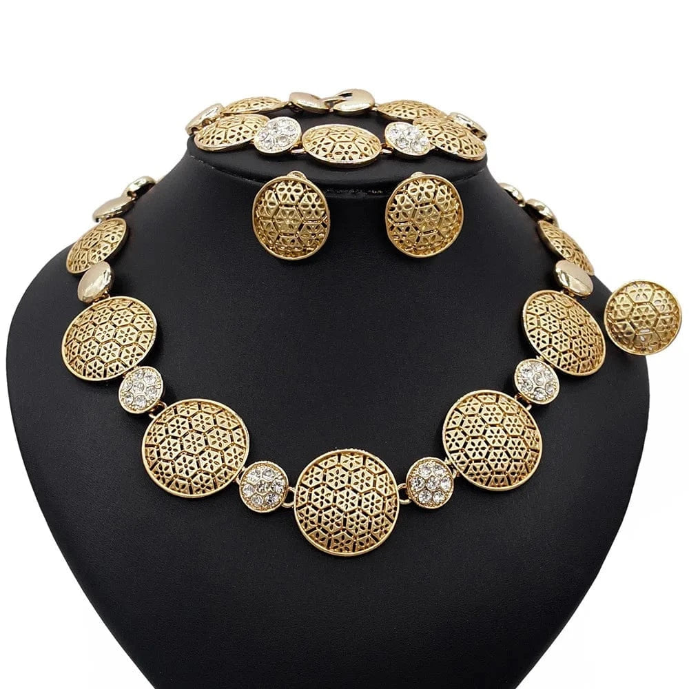 resizable / Gold 2024 Luxury Jewelry Set Wedding Gifts Jewellery Set Gold Hot Selling Fashion Indian Womens Women's Ethnic Zircon Geometric Fantastic