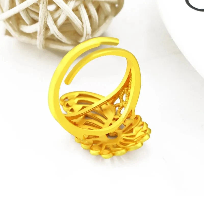 Resizable / Gold Dropshipping Gold Ring for Bride Women's Wedding Engagement Jewelry Female Exquisite Charm Peacock Fine Jewelry New Year Gifts