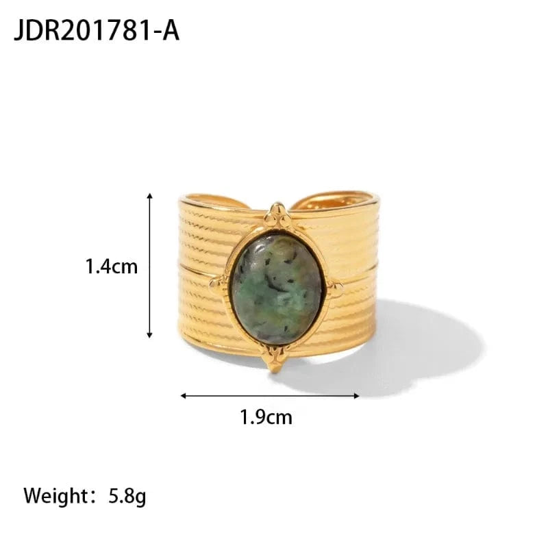 Resizable / JDR201781-A Vintage Individual Geometry Ring Temperament Stainless Steel Women Ring Fashion Rings Wholesale Jewelry