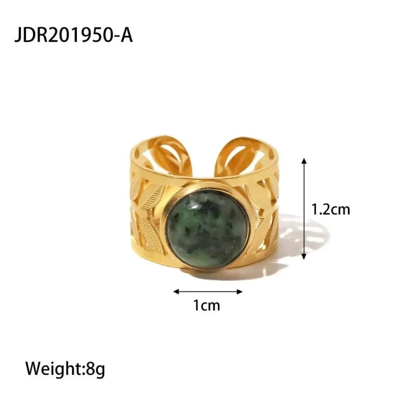 Resizable / JDR201950-A Vintage Individual Geometry Ring Temperament Stainless Steel Women Ring Fashion Rings Wholesale Jewelry