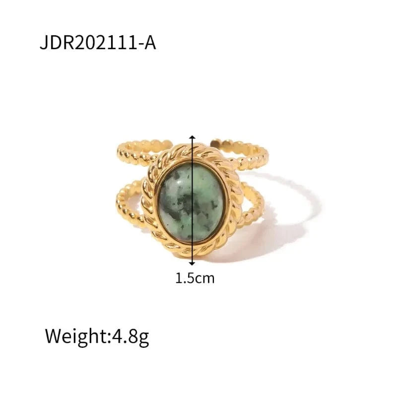Resizable / JDR202111-A Vintage Individual Geometry Ring Temperament Stainless Steel Women Ring Fashion Rings Wholesale Jewelry