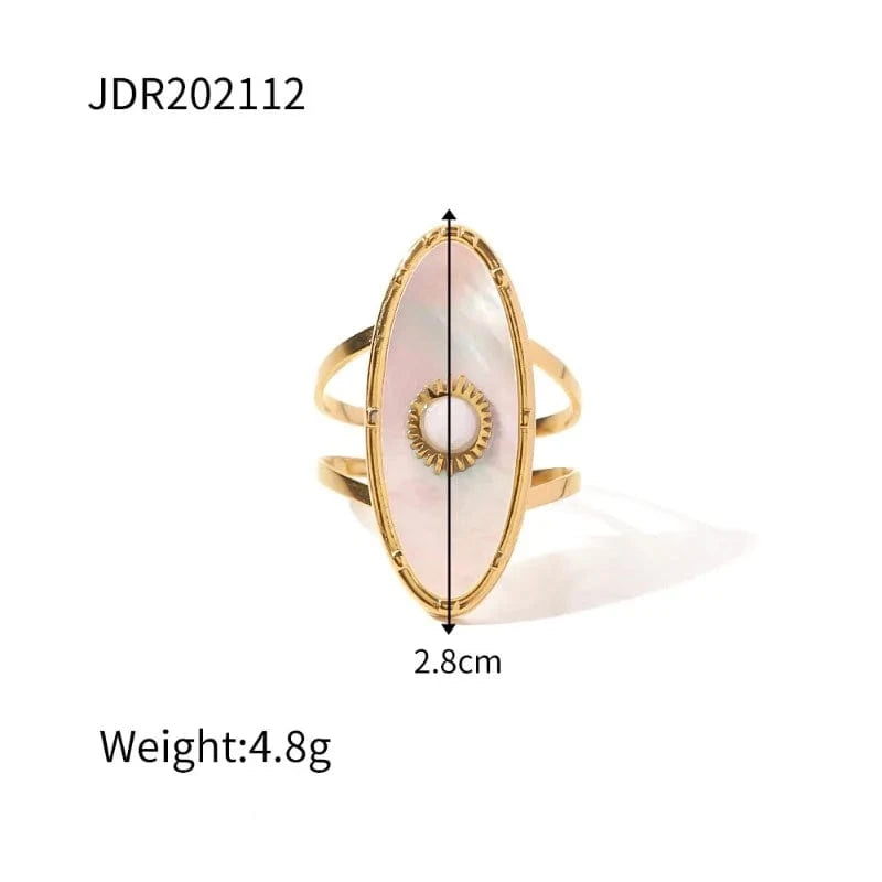 Resizable / JDR202112 Vintage Individual Geometry Ring Temperament Stainless Steel Women Ring Fashion Rings Wholesale Jewelry