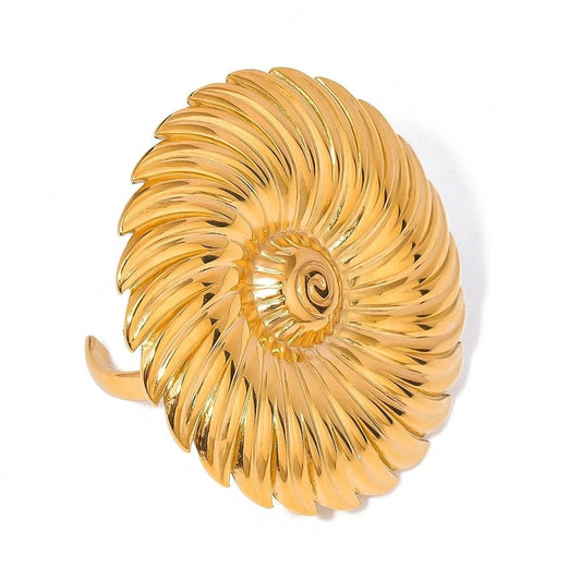 Resizable / minimalist / R2501 R2501 Designer Jewelry 18K Gold Stainless Steel Rings Women Round Thread Big Flower Open Rings