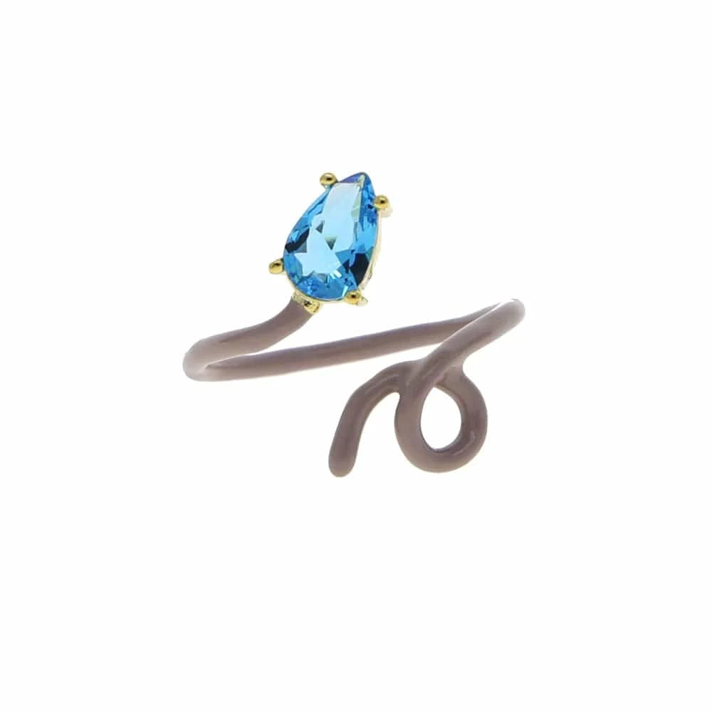 Resizable / Y-brown new arrival trendy colorful zirconia finger ring for women rainbow for summer enamel neon pastel jewelry