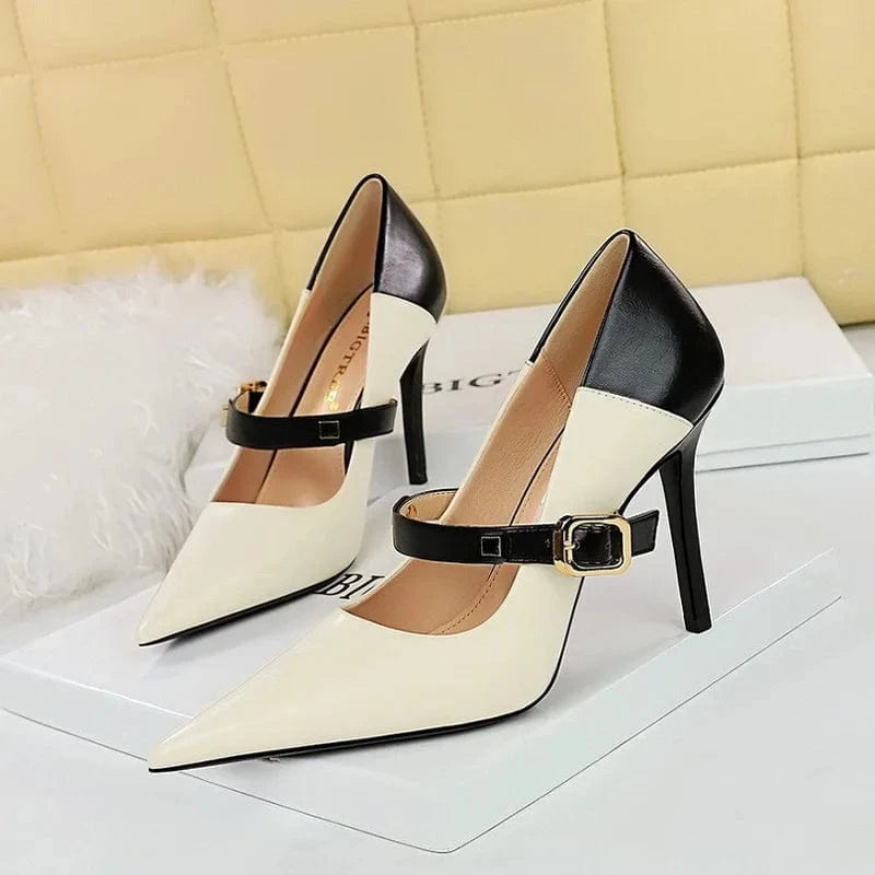 Retro Elegant Vintage Girls Shoes Sweet Party 2024 Pointed toe Sandals 10cm High Heels for Ladies