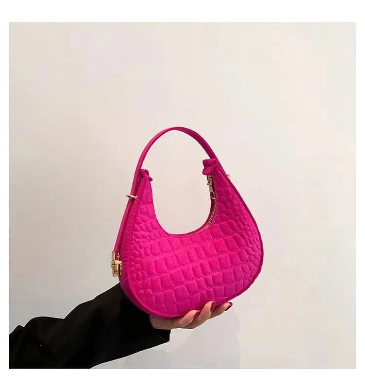 Retro fashion simple western handbag bag female 2024 autumn  winter new Joker Korean felt cute girls women cloth bag