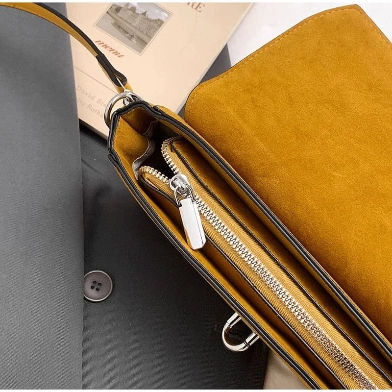 Retro Frosted New Shoulder Bag Women Autumn And Winter Suede High - end Fashion Women's Wallet Versatile Texture Small Square Bag - SN Wigs & More