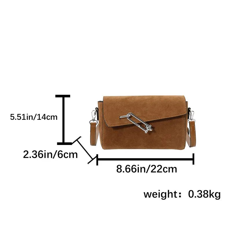 Retro Frosted New Shoulder Bag Women Autumn And Winter Suede High - end Fashion Women's Wallet Versatile Texture Small Square Bag - SN Wigs & More