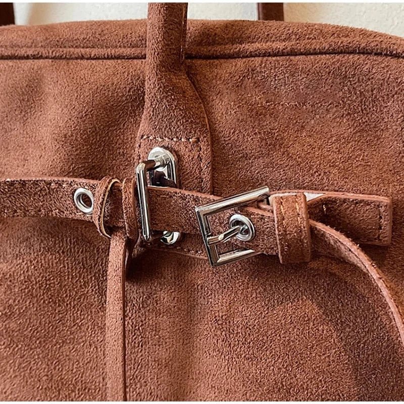 Retro Suede Square Handbag Fashion Versatile High - quality Texture Underarm Bag Exquisite Hardware Design Work Commute Tote Bag - SN Wigs & More
