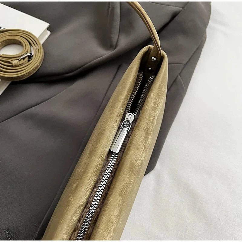 Retro Texture Design Underarm Bag Solid Color Simple Advanced Versatile Ladies Handbag Elegant Fashion Exquisite Shoulder Bag - SN Wigs & More