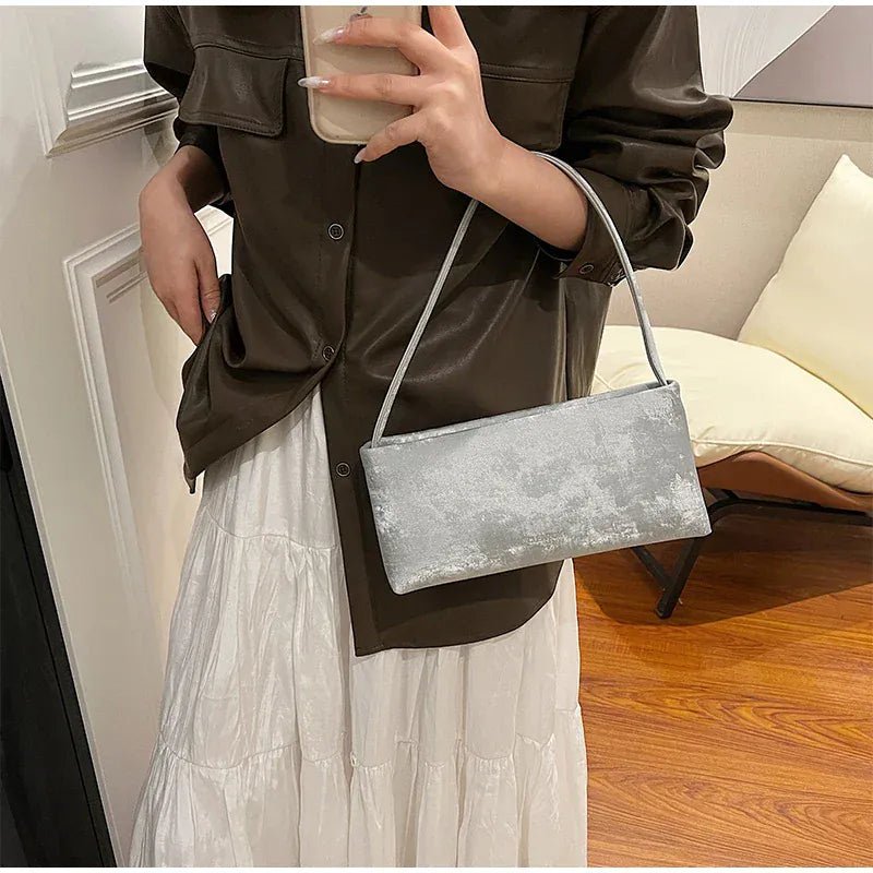 Retro Texture Design Underarm Bag Solid Color Simple Advanced Versatile Ladies Handbag Elegant Fashion Exquisite Shoulder Bag - SN Wigs & More