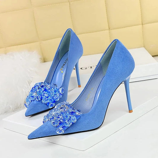 Rhinestone Bow Sandales Talon Femme Latest Design No MOQ 1 Pumps Sexy Ladies Stiletto High Heels for Women