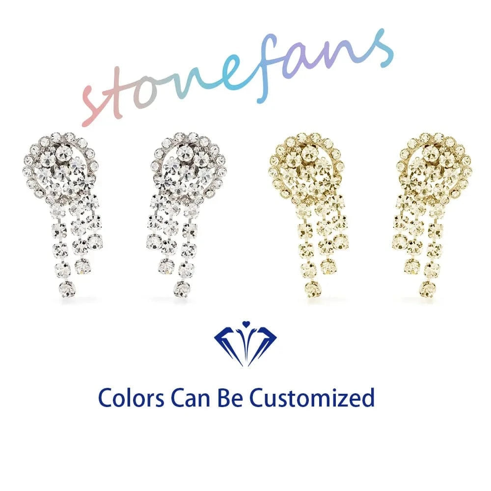 Rhinestone Luxury Asymmetrical Earrings Jewelry Design Crystal Geometric Shape Drop Short Tassel Earring for Women