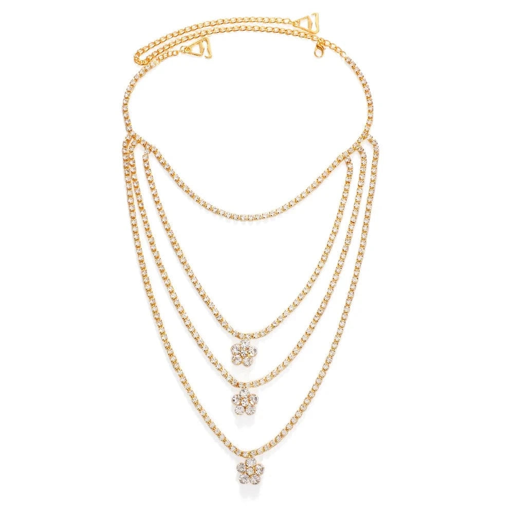 Rhinestone Shoulder Chain Bridal Jewelry Silver Crystal Bra Strap Sexy Body Jewelry Wedding Jewelry