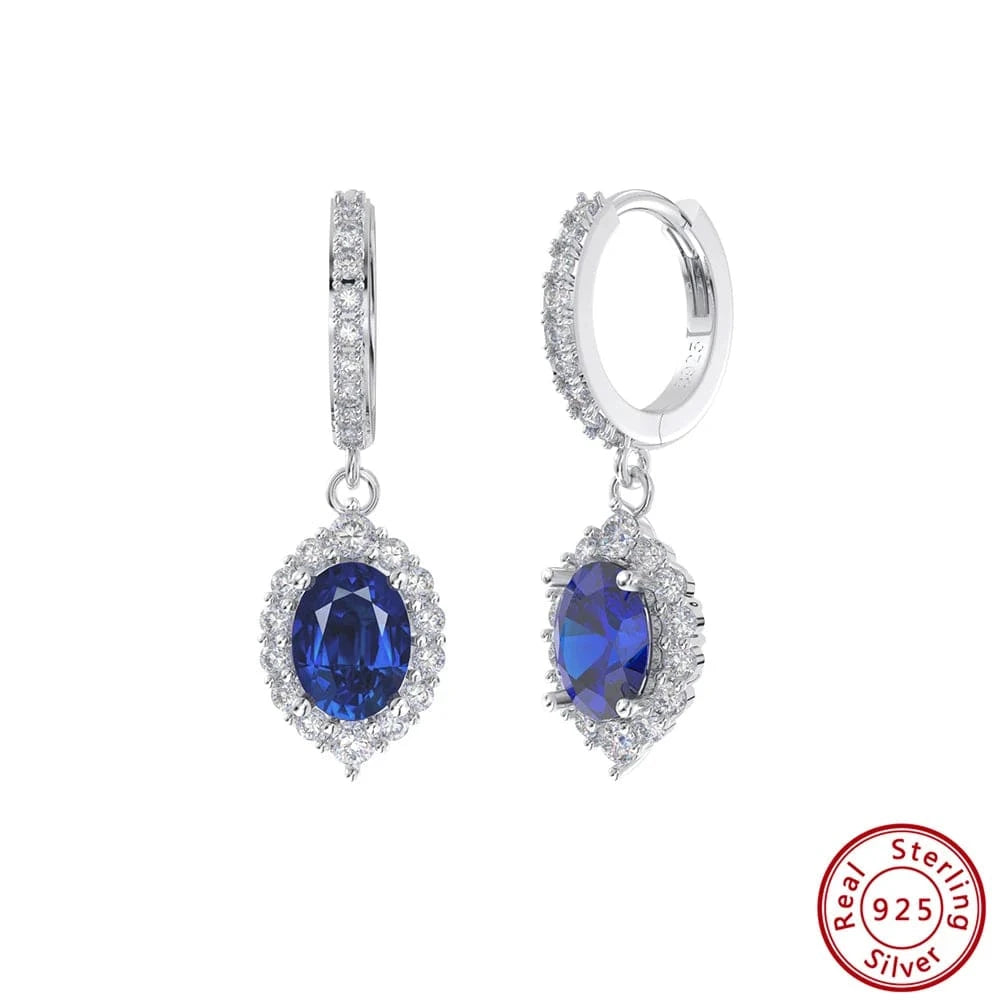 Rhodium Plated RINTINN LZE05 Silver Earings Studs Jewelry 8a Created Sapphire Cubic Zirconia Trendy Earings Square Popular Silver 925 Zirconia