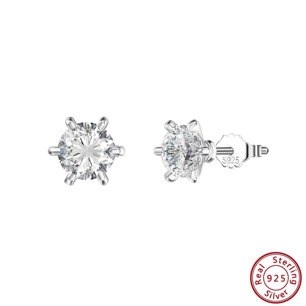 Rhodium Plated RINTINN LZE07 Fine Earring 925 Sterling Silver Flash Wedding 8A Zirconia Luxury Stud Earrings for Women Jewelry Making