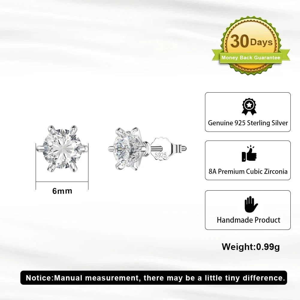 Rhodium Plated RINTINN LZE07 Fine Earring 925 Sterling Silver Flash Wedding 8A Zirconia Luxury Stud Earrings for Women Jewelry Making