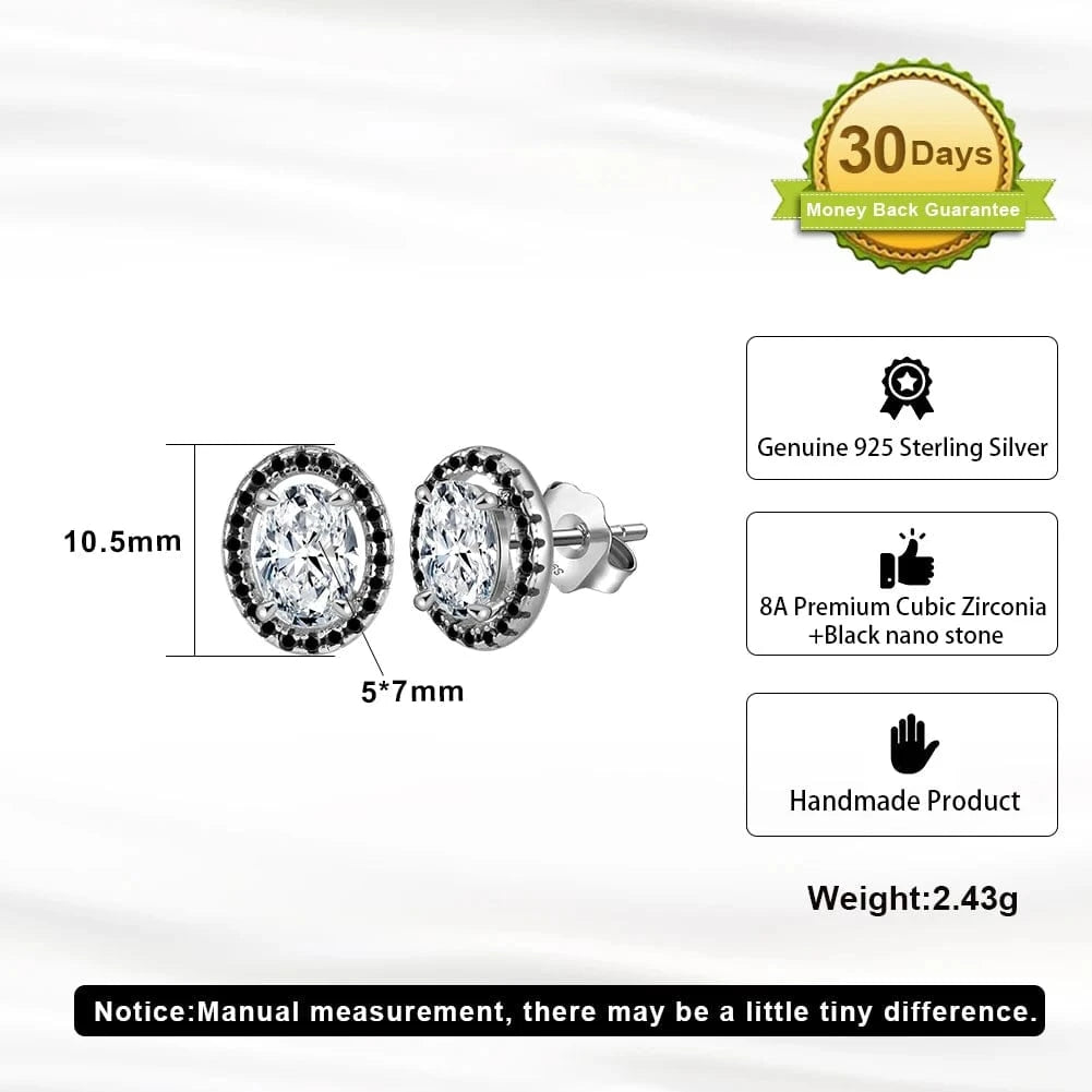 Rhodium Plated RINTINN LZE17 Earrings Womens Custom Jewelry Black 5A CZ Diamond Earrings Created Sapphire Bridal Wedding Party Stud Earring