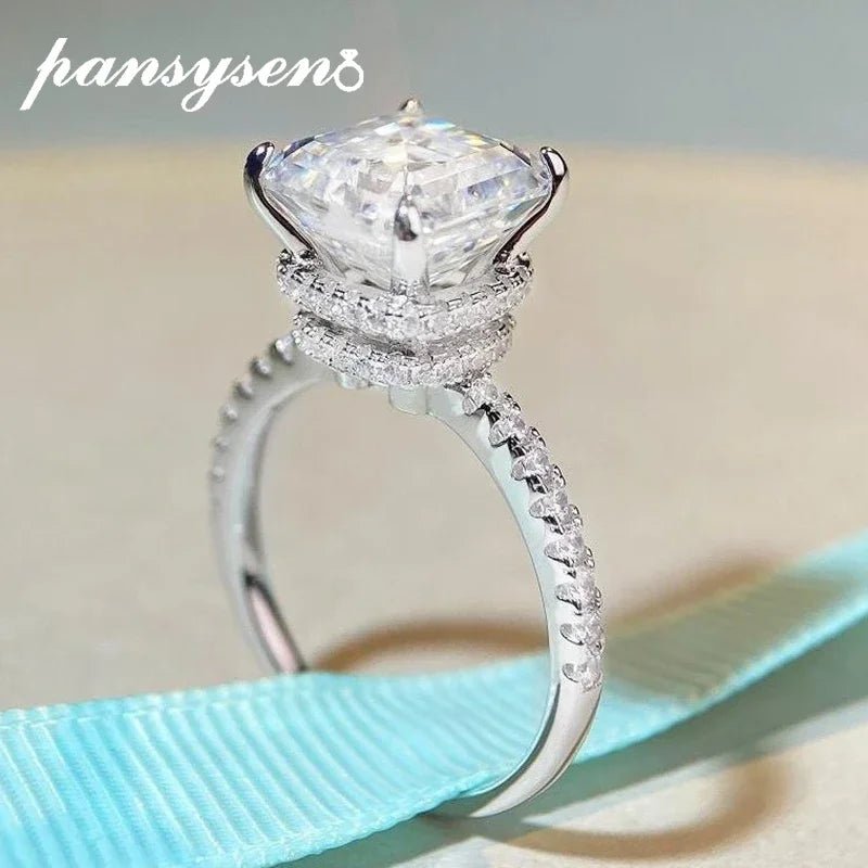 Ring + 9x9mm Asscher Cut Moissanite + Elegant Wedding Style - SN Wigs & More