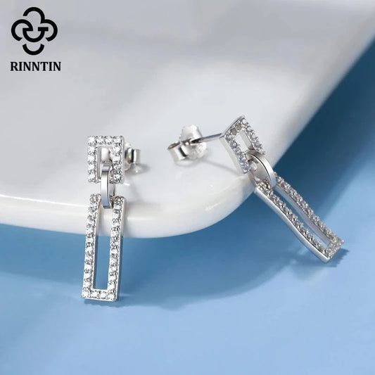 RINNTIN APE 2023 Fashion Jewelry 14k Gold Plated Drop Earring 925 Sterling Silver Huggie Hoop Small Earrings with Zircon
