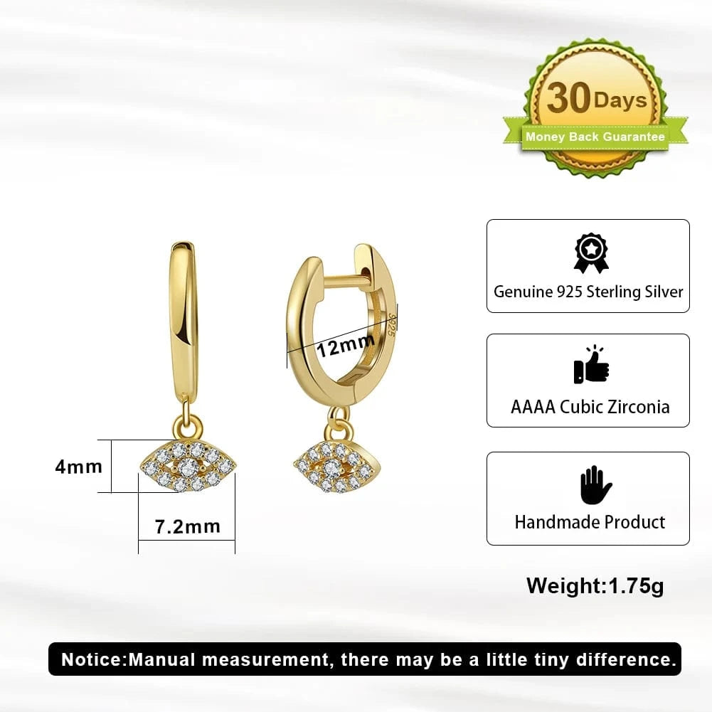 RINNTIN EQE55 Fine Jewelry Drop Dangle Earrings Women Cubic Zircon Designer 14K Gold Plated 925 Sterling Silver Hoop Earrings