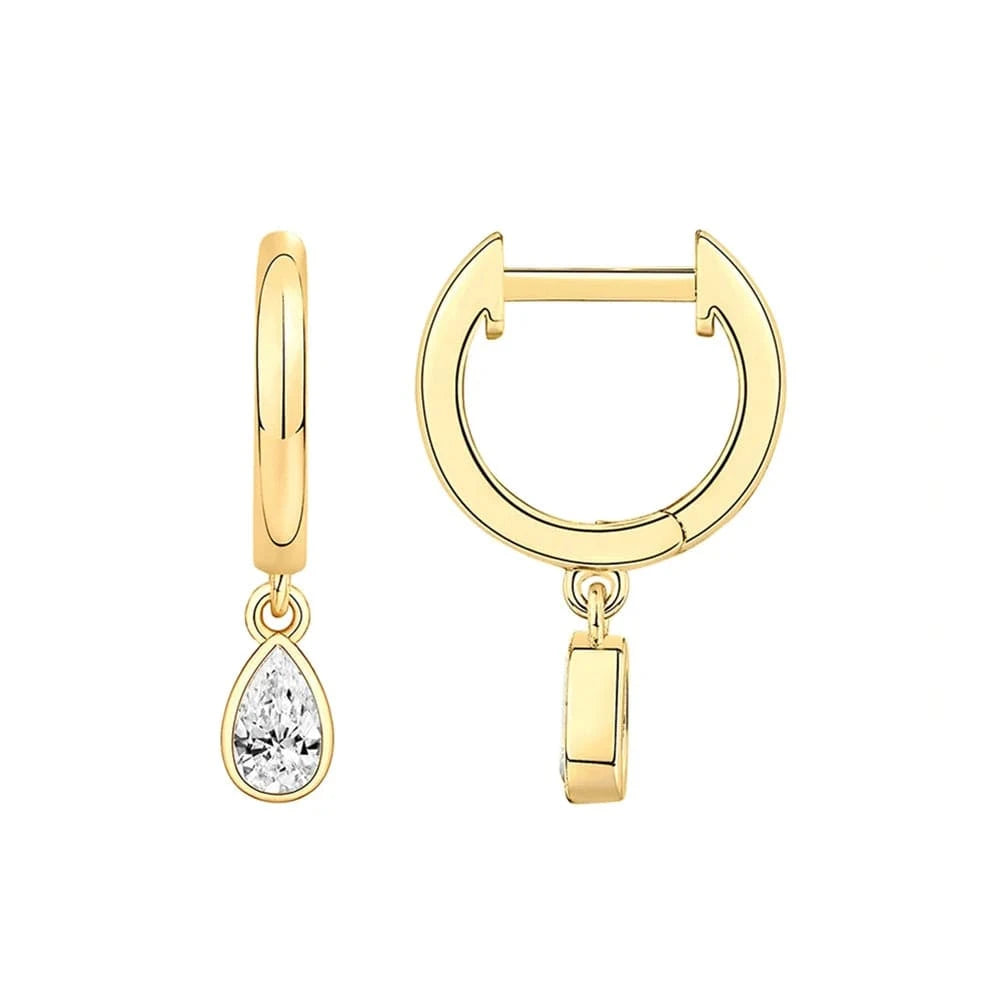 RINNTIN EQE55 Fine Jewelry Drop Dangle Earrings Women Cubic Zircon Designer 14K Gold Plated 925 Sterling Silver Hoop Earrings