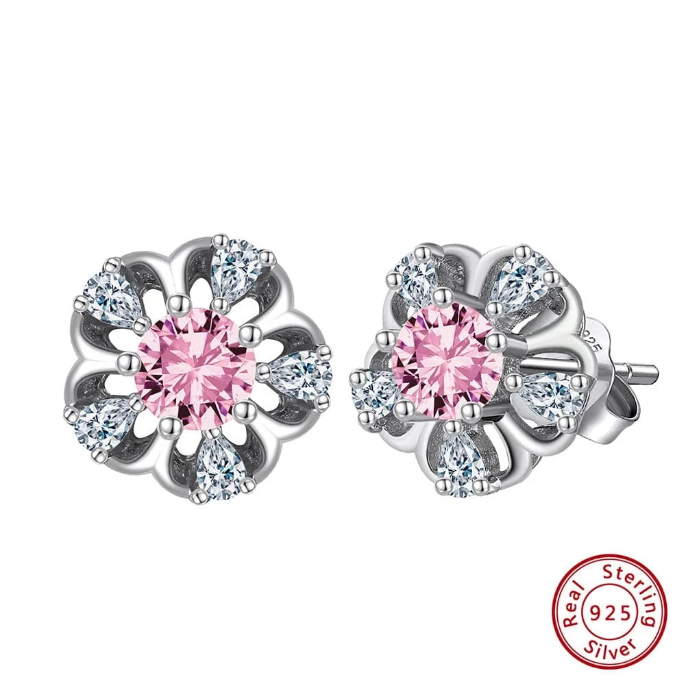 RINNTIN LM 925 Sterling Silver Earrings 8A Zirconia Studs Luxury Party Jewelry Exquisite Female Gift Classic Screw Back Studs