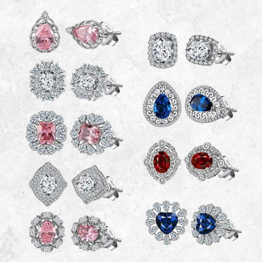 RINNTIN LM 925 Sterling Silver Earrings 8A Zirconia Studs Luxury Party Jewelry Exquisite Female Gift Classic Screw Back Studs