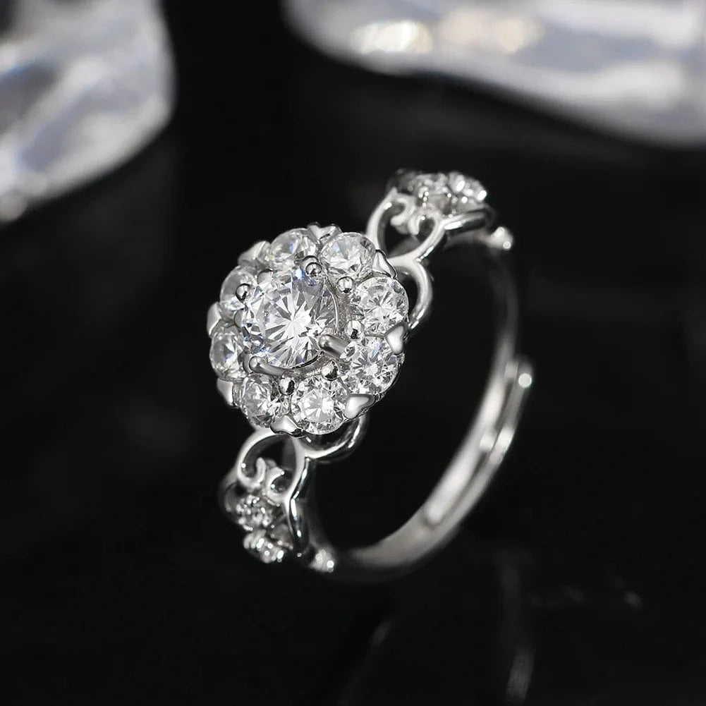 RINNTIN LMC01 Luxury Round Cut 8A Premium Cubic Zirconia Detachable Rotatable Charms 925 Sterling Silver Jewelry Set For Women