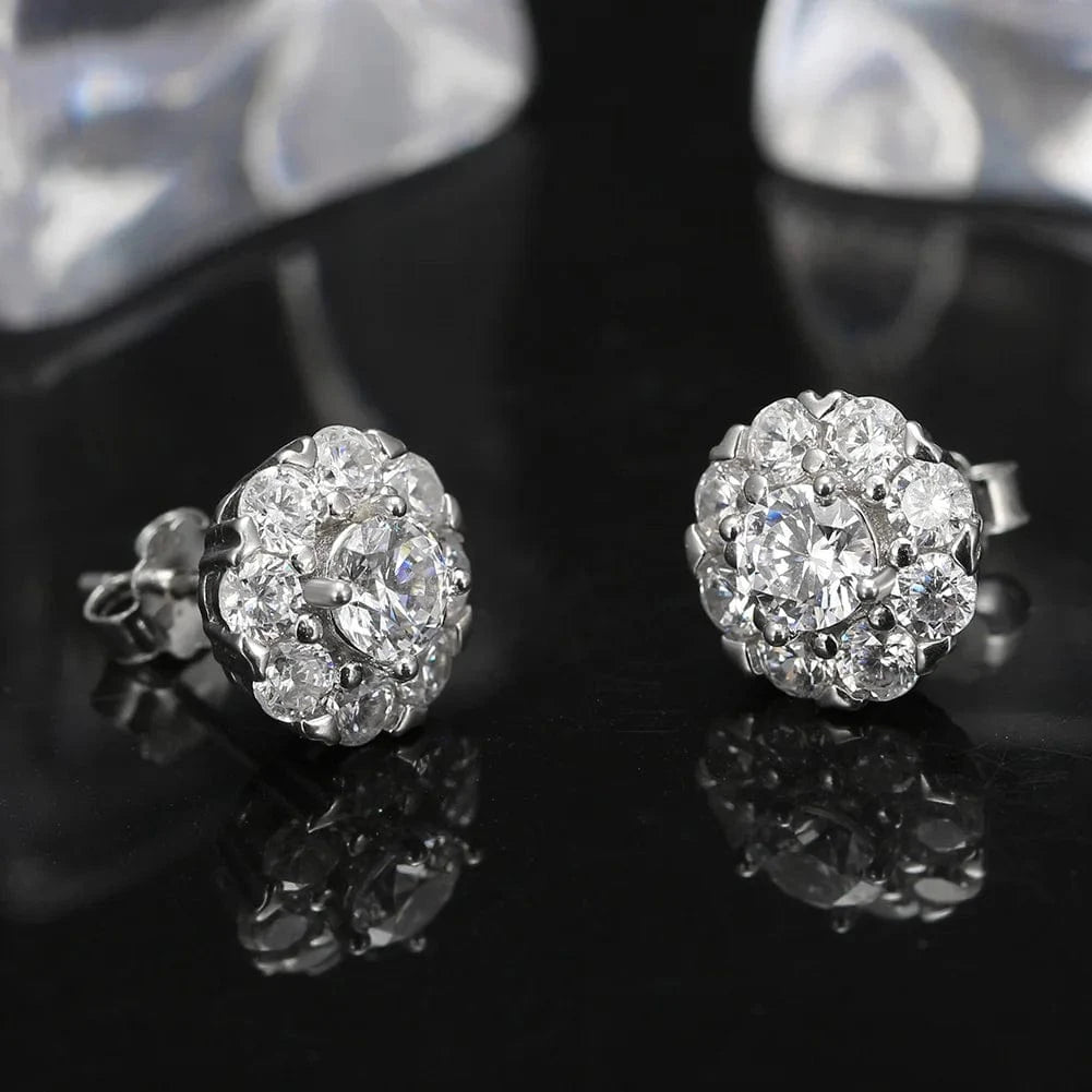 RINNTIN LMC01 Luxury Round Cut 8A Premium Cubic Zirconia Detachable Rotatable Charms 925 Sterling Silver Jewelry Set For Women